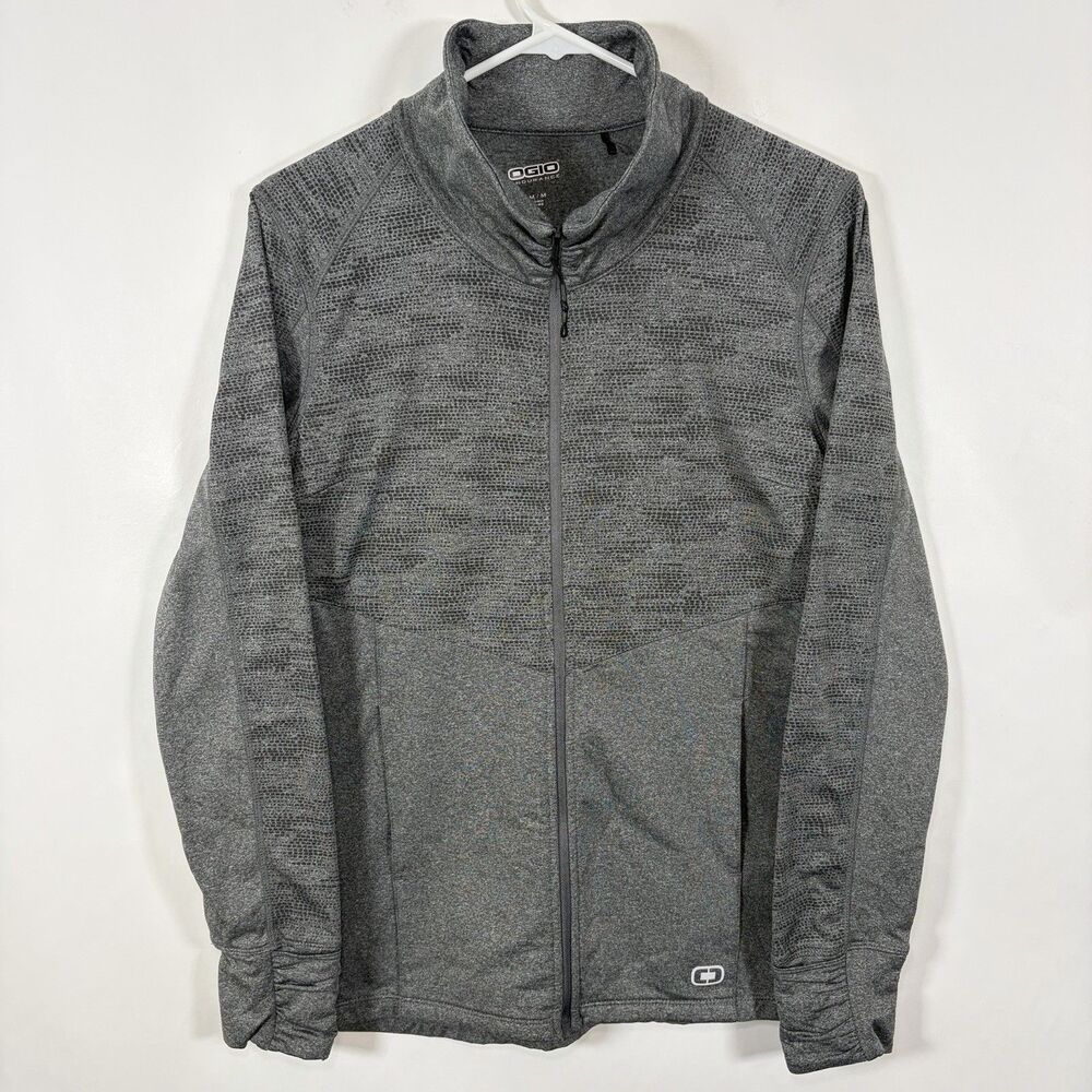 OGIO Endurance Full Zip Athletic Track Jacket Womens Size Medium Gray Pockets